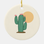 Kaktus-Themen-Weihnachtsbaumanhänger Keramik Ornament (Hinten)