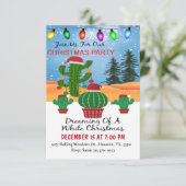 Kaktus träumen von weißem Weihnachtsgebäck Einladung (Stehend Vorderseite)