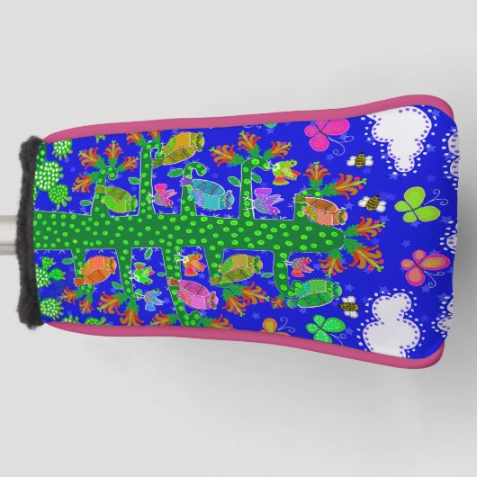 Kaktus Tree of Life mit Owls and Birds Golf Head Headcover (Vorderseite)