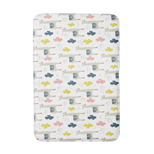 Kaktus-u. Lama-Muster Badematte (Vorderseite Vertikal)