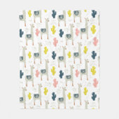 Kaktus-u. Lama-Muster Fleecedecke (Vorderseite)