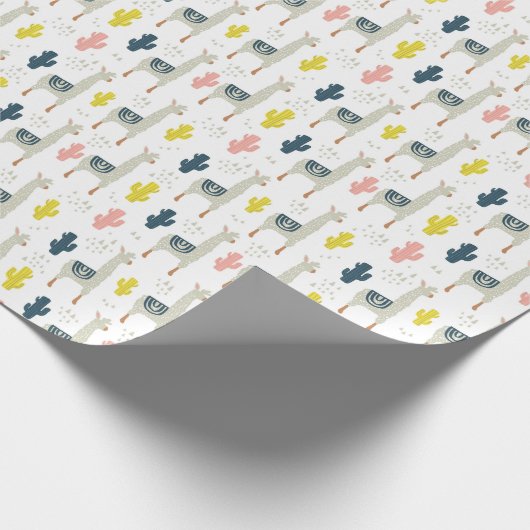 Kaktus-u. Lama-Muster Geschenkpapier (Ecke)