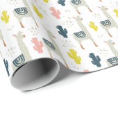 Kaktus-u. Lama-Muster Geschenkpapier (Rolleneckpunkt)