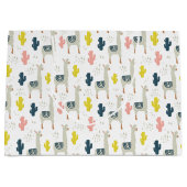 Kaktus-u. Lama-Muster Große Geschenktüte (Vorderseite)