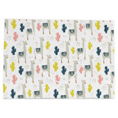 Kaktus-u. Lama-Muster Große Geschenktüte (Rückseite)