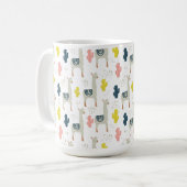 Kaktus-u. Lama-Muster Kaffeetasse (Vorderseite Links)