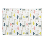 Kaktus-u. Lama-Muster Kissenbezug (Rückseite-Links)