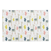 Kaktus-u. Lama-Muster Kissenbezug (Rückseite-Rechts)