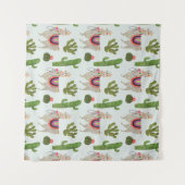 Kaktus-u. Lama-Muster Llamarama Sammlungs-| Wandteppich (Vorderseite (Horizontal))