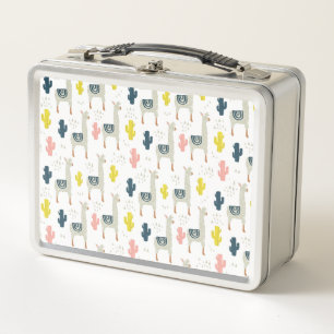 Kaktus-u. Lama-Muster Metall Brotdose