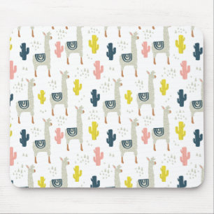 Kaktus-u. Lama-Muster Mousepad