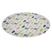 Kaktus-u. Lama-Muster Schneidebrett (Ecke)