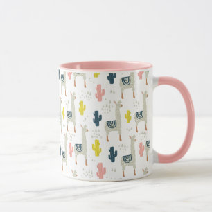 Kaktus-u. Lama-Muster Tasse