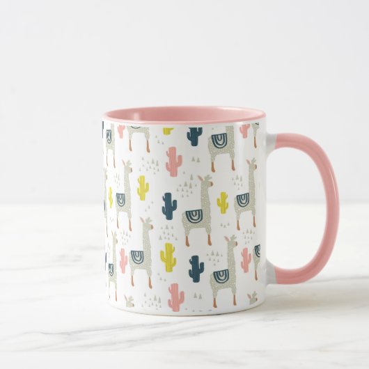 Kaktus-u. Lama-Muster Tasse (Rechts)