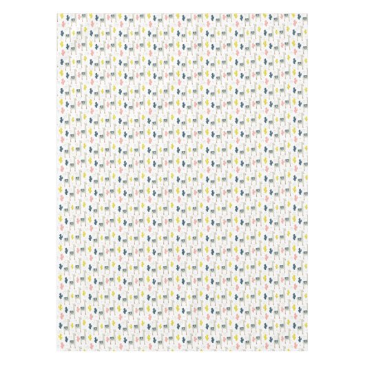 Kaktus-u. Lama-Muster Tischdecke (Vorderseite)