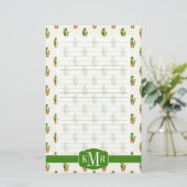 Kaktus u. saftiges Polk-Punkt-Muster Briefpapier (Stehend Vorderseite)