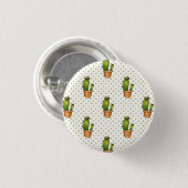 Kaktus u. saftiges Polk-Punkt-Muster Button (Vorne & Hinten)