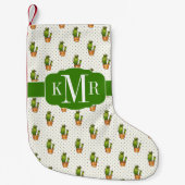 Kaktus u. saftiges Polk-Punkt-Muster Kleiner Weihnachtsstrumpf (Vorderseite)