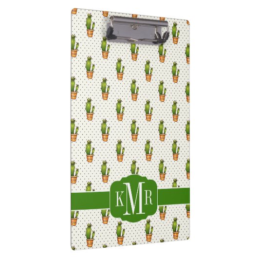 Kaktus u. saftiges Polk-Punkt-Muster Klemmbrett (Rechts)