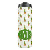 Kaktus u. saftiges Polk-Punkt-Muster Thermosbecher (Vorderseite)