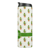 Kaktus u. saftiges Polk-Punkt-Muster Thermosbecher (Nach rechts gedreht)