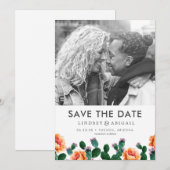 Kaktus und Blume Save the Date (Vorne/Hinten)