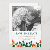 Kaktus und Blume Save the Date (Vorne/Hinten)