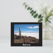 Kaktus und Salar de Uyuni-Textpostkarte Postkarte (Stehend Vorderseite)