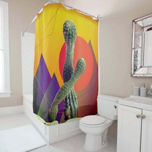 Kaktus und Sonnenduschvorhang Duschvorhang (Beispiel)