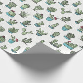 Kaktus-und Succulents-Muster-Packpapier Geschenkpapier (Ecke)