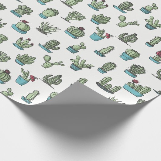 Kaktus-und Succulents-Muster-Packpapier Geschenkpapier (Ecke)