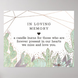 Kaktus und sukkulentes Terrarium im Zeichen des li Poster