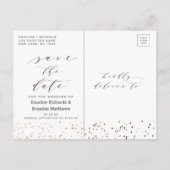 Kaktus und Terrarium Geometric Save the Date Ankündigungspostkarte (Rückseite)