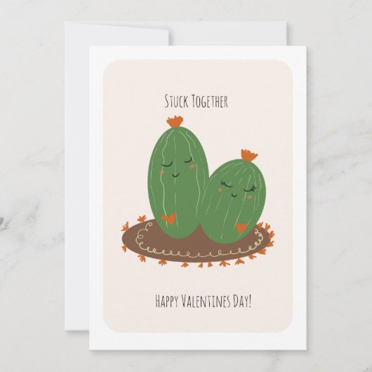 Kaktus Valentinstag Kritzelei  Karte (Vorderseite)