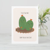 Kaktus Valentinstag Kritzelei  Karte (Stehend Vorderseite)