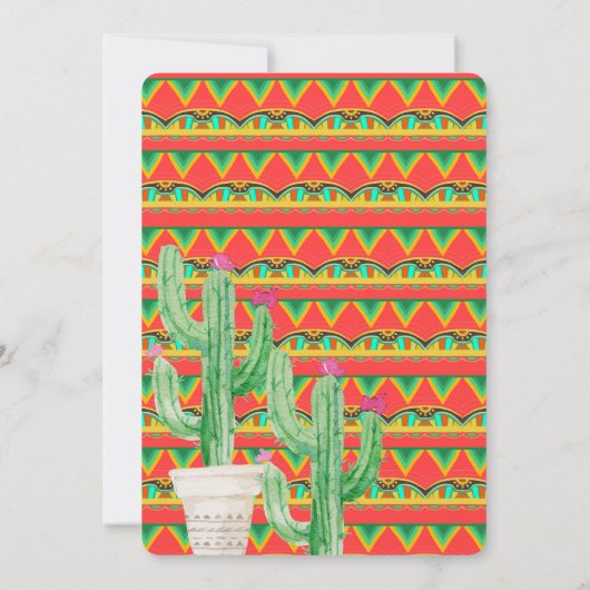 Kaktus-Verlobung FIESTA Einladungtaco-Kampf-Liebe Einladung (Rückseite)