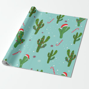 Kaktus-Weihnachtsbaum Geschenkpapier