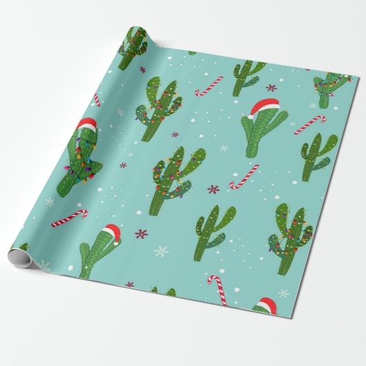 Kaktus-Weihnachtsbaum Geschenkpapier (Ungerollt)
