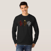Kaktus-Weihnachtsbaum Leopard-Karodesigns T-Shirt (Vorne ganz)