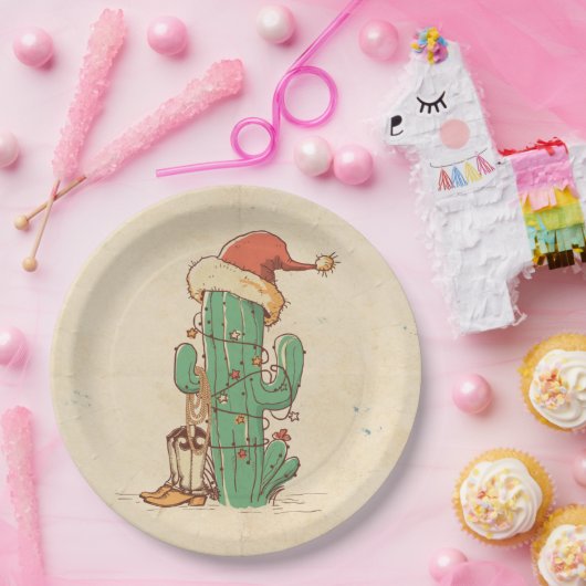 Kaktus Weihnachtsbaum Pappteller (Party)