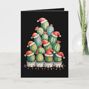 Kaktus-Weihnachtsbaum-Xmas-Lichter Sukkulente Sant Karte