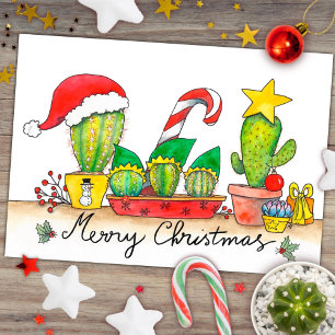 Kaktus-Weihnachtskarte von Nicole Janes Postkarte