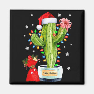 Kaktus Weihnachtspullover Lichter Santa Xmas Pflan Magnet