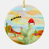 Kaktus-Weihnachtsverzierung Keramik Ornament (Hinten)