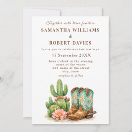 Kaktus Wüste Arizona Kakteen Cowboy Hochzeit Einladung