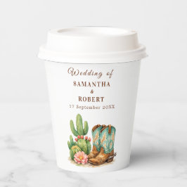 Kaktus Wüste Arizona Kakteen Cowboy Hochzeit Pappbecher