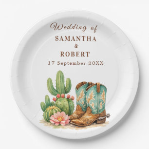 Kaktus Wüste Arizona Kakteen Cowboy Hochzeit Pappteller