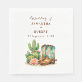 Kaktus Wüste Arizona Kakteen Cowboy Hochzeit Serviette