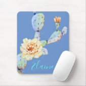 Kaktus Wüste Blume Aquarell lila Peach Mousepad (Mit Mouse)