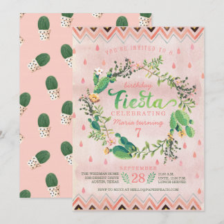 Kaktus-Wüsten-Fiesta-Geburtstags-Party Einladungen